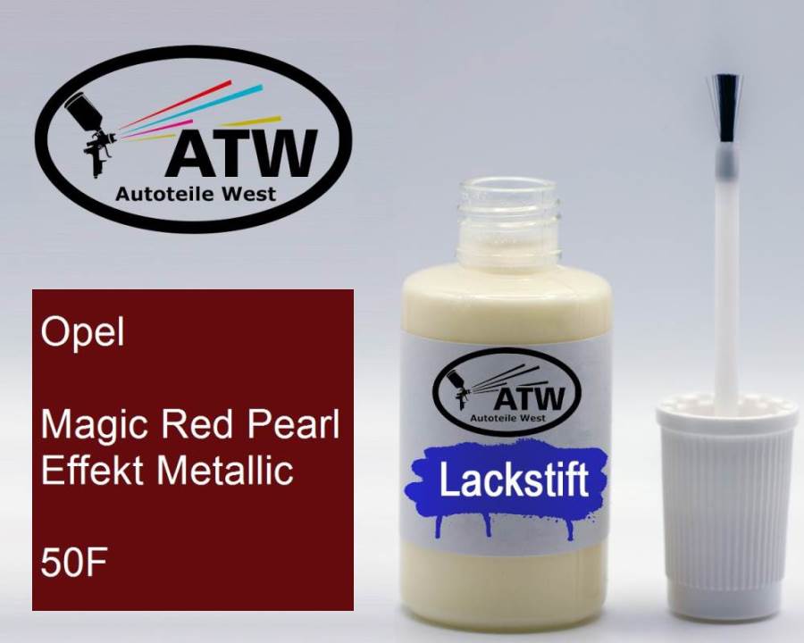 Opel, Magic Red Pearl Effekt Metallic, 50F: 20ml Lackstift, von ATW Autoteile West.